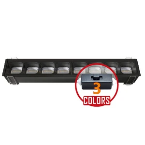 Modern Design New Release 3-Color Recessed LED Linear Lighting for Indoor Use Ceiling Main Light Embedded Aluminum Grille Light