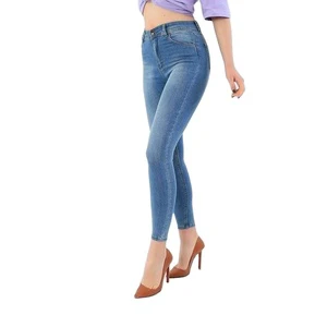 High Quality Women's Denim Jeans Straight Fit Dark Breathable Casual Solid Cotton Spandex Customizable BD