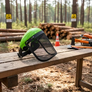 Durable Steel Mesh Protective Face Shield Economic Full Face Forest Safety Face Shield with Mesh Visor
