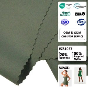Recycling 4 Way Stretch Double Knit Jersey Nylon Yoga Dyed Breathable Spandex Sportswear Leggings For Recycled