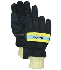 Factory Sale [On Sales] 3D Fire Fighting Glove with Reflective Strap/EN 659 Standard [Invenotory Product] - 7886 Safety Glove