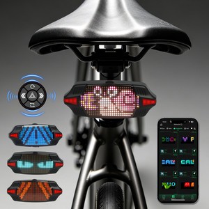 BSCI Manufacturer OEM Custom Intelligent Brake Sensing LED Bicycle Tail Light With Programmable Message APP Control Bike Lamp