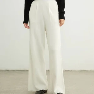 Wholesale Eco-Friendly Polyester/Cotton Fashionable Female Trousers Autumn Formal Breathable Elastic Waist Flat Pants Women