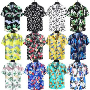 Custom Summer Hawaii Tshirts Fiesta Camisa Hawaiana Para Hombre Chemise Hawaienne Aloha Beach Mens Tropical Casual Shirt