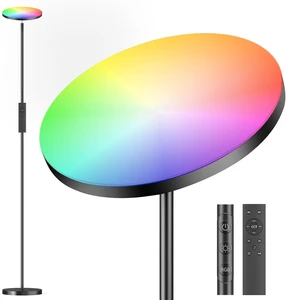 LED Floor Lamp Living Room Dimmable, 36 W Super Bright Colour Changing Floor Lamp, Modern Uplighter with Remote Control