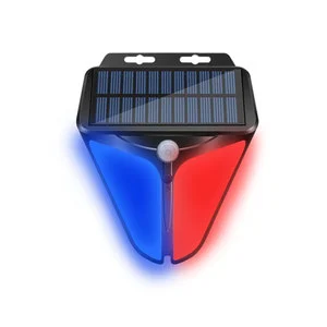 LED Solar Home Security System Outdoor Wall Lamp Motion Sensor Alarm Warning Indicator Theft Flash Strobe IP65 Waterproof 40000