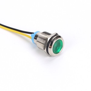 12mm wired stainless steel signal light, 12v LED display indicator light, low voltage industrial signal warning light