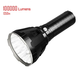 XHP70 Flashlights High Lumens 100000 1350m Long Range Distance Waterproof Rechargeable LED Tactical Flashlight Torch Searchlight