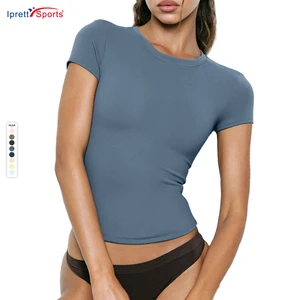 Women's High Quality T-Shirts Plus Size Clothing Sexy Short Sleeve Tight Casual T-shirt Quick Dry Yoga Tops Workout Sportswear