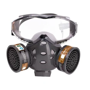 8201 Face Mask Silicone Half Respiratory Mask with Safety Goggles Paint Spray Industrial Safety Work Protective Anti Gas