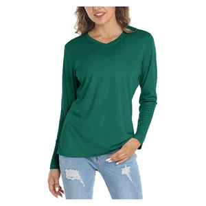 2026 Autumn Plus Size Eco-Friendly Anti-Wrinkle Flannel V-Neck Long-Sleeve T-Shirt