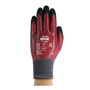 Ansell 48-919 Nitrile Rubber Coated Oil Resistant Anti-Slip Comfortable Breathable Opera Length Powder-Free Safety Gloves