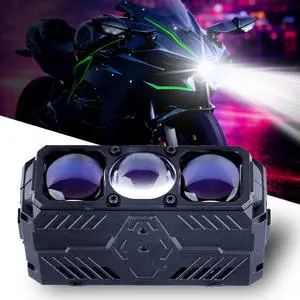 High Brightness Automotive Grille Light Three Lens LED Spotlight White Yellow Three Color Fog Lights Grille Lights for Cars