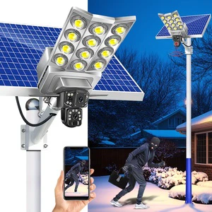 Wireless 4g Solar Camera With Light WIFI SIM Card Manor Farm Home Security CCTV Solar Street Light With Camera