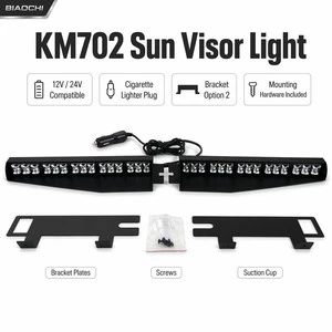 DC12V 24V Split Mount Emergency Hazard Warning Flashing Amber LED Car Dash Visor Strobe Light High Intensity Epistar LEDs