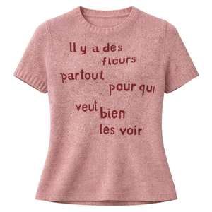 Women’s Graphic Textured Knit Tee Short Sleeve Crew Neck Casual Summer Top Soft Stretch Fashion Statement Style Trendy Appeal
