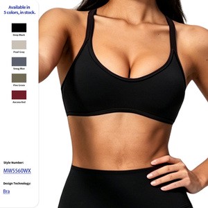 Slimming Beauty Back Yoga Vest With Y-Line Straps Breathable Front Logo Medium For Workout Sports Bra For Women