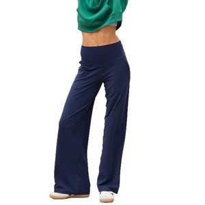 Lightweight And Breathable Workout Yoga Pants Women High Quality Mid Waist Wide Leg Straight Pants