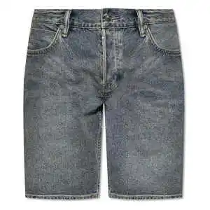 Low Price Men's Streetwear Knitted Casual Denim Shorts Loose Straight Leg Breathable Quick Dry Summer Style 100% Embroidered