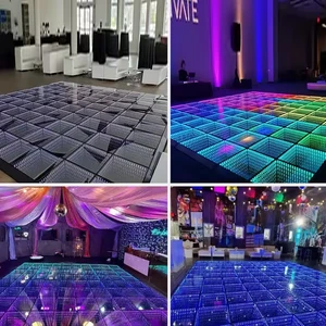 Bright Interactive Led Dance Floor DJ Mini Black Sensory Rental IP67 DMX512 Sound-Activated Control SMD RGB 5050 2-Year Warranty