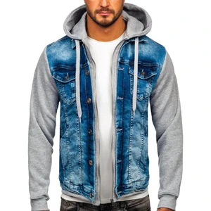Oem Women's Light Wash Patch Sleeve Denim Jean Jacket Women Casual Outwear Fall Jacket Denim Pockets Denim Jacket Coat