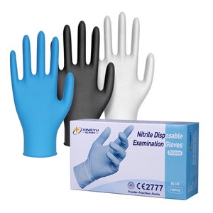 XINGYU Nitrile Gloves 4Mil Blue Black Nitrile Exam Gloves Oil Resistant Clean Disposable Nitrile Gloves Powder Free