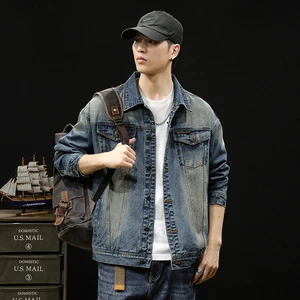 Custom Oversized Acid Wash Denim Jacket Heavyweight Cotton Workwear Winter Plus Size Jean Jacket Coat