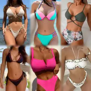 Clearance Hot Selling Women's Sexy Two-piece Bikini Swimsuit Set Women's Fashionable Swimsuit Beach Wear Wholesale