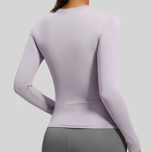 Women's Solid Color Breathable Eco-Friendly Quick Dry Yoga Running Fitness Top Plus Size Loose Fit Front Logo