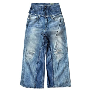 OEM Manufacturer Custom Men's Straight Jeans High Quality Washed Breathable Loose Denim Trousers Wide Leg Winter Colored Woven