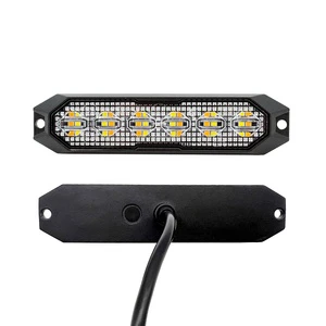 High-Brightness Waterproof 18W LED Grille Strobe Light Amber & White Dual-Color Warning Flash Light for Vehicles & Trucks