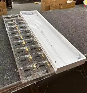 LED Grille Lamps Panel for T8 Tube Lights Recessed Ceiling Mounted 2*40W T8 Tube LED Grille Lamp Panel