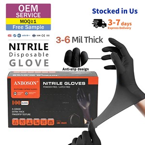 Black Nitrile Exam Gloves 6Mil Nitrile Gloves Tattoo Gloves Box Medical Powderfree Guantes No Esteril Luvas De Nitrilo