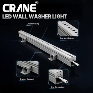 IP65 Waterproof Aluminum LED Wall Washer Light 5-Year Warranty Dimmable for Hotel Facade Landscape Commercial Building Lighting