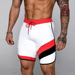 Lightweight Plus Size Mens Beach Bodybuilding Shorts Gingham Print Eco-Friendly Quick Dry Swimwear for Enhanced Mobility