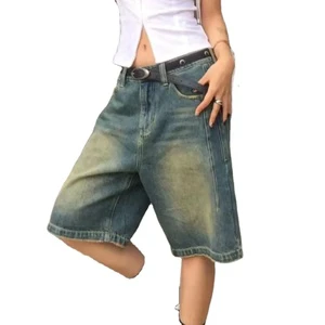 Oversized Denim Shorts Casual High Waist Jeans Women Vintage 2025 Street Retro Shorts