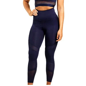 High Quality Customized Women Solid Fitness Pants Breathable Quick Dry Spandex/Polyester High Waist for Online Sale