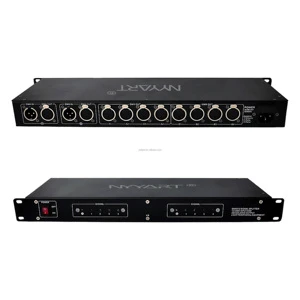 Professional DMX512 Signal Amplifier 8-Channel 15W Power Aluminum+Iron Construction for DJ Event Stage Lighting-Indoor Accessory