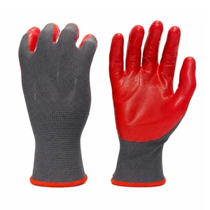 Custom Logo Recycled Liner Red Nitrile Gloves Manufacturer Bulk Touchscreen Sustainable Safety Work Gloves For OEM