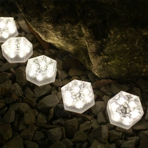 Solar Brick Lights Ice Block Cube Shape Floor Tile Warm White Solar Underground Buried Deck Lamp Patio Step Landscape Lighting