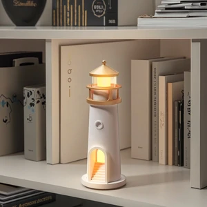 New Creative Moonlight Lighthouse Ambient Light Sleep Night Lights with PIR Sensor Remote Control Speaker for Birthday Gifts