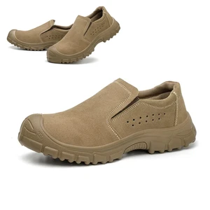 Suede Leather Steel Toe Cap Safety Shoes Wear-Resistant Cowhide Sole Anti-Smash Anti-Puncture Anti-Scalding Elastic Shoe Covers