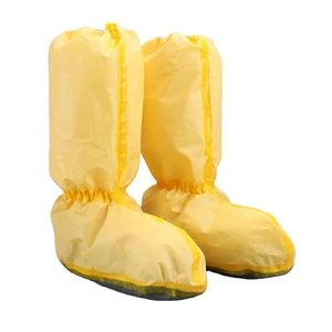Disposable Type3PB HDPE 87g Anti 98% H2SO4 Chemical Resistance Shoe Covers with No Skipping Soles