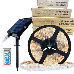 Outdoor Solar Rechargeable Ip68 Waterproof Smd 2835 Rgb Silicone Flexible 5V Solar Strip Light With Remote Control