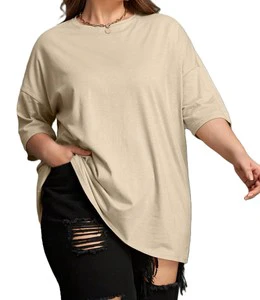 Luxury Quality 100% Cotton Eco-Friendly Casual Logo Women's Plus Size T-Shirt OEM Service Bulk Facilities Bangladeshi Suppliers