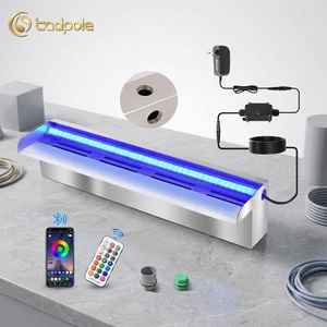 Customized 12V Stainless Steel Multi-Color Led Water Blade Waterfall Cascade Led Swimming Pool Waterfall With Light