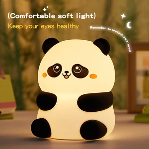 Mini USB LED Night Light Panda Lamp With Touch And Remote Control Bedroom Nightlight Table Lamps Battery Powered