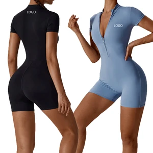 Breathable Sport Wear Running Set One-piece Knitted Seamless Women Tight Yoga Jumpsuit