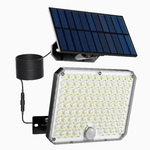 Solar Powered Motion Sensor LED Square Wall Light Waterproof Daylight Alert Outdoor Garden Garage Lamp Split Type Courtyard Path