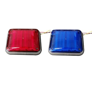 Emergency Red & Blue Square LED Strobe Side Lights Waterproof Warning Lights for Ambulances & Emergency Vehicles